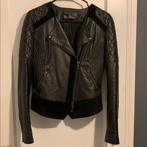 Sam Edelman Black Leather & Suede Jacket Size S